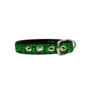 Dog Collar with Glitter Fabric 2,5cm, Strap, and Neoprene Lining – KI01013/45/25/GR/01
