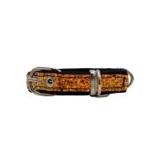 Dog Collar with Glitter Fabric 2,5cm, Strap, and Neoprene Lining – KI01013/45/25/OR/01