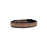 Dog Collar with Glitter Fabric 2,5cm, Strap, and Neoprene Lining – KI01013/45/25/PI/01
