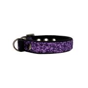 Dog Collar with Glitter Fabric 2,5cm, Strap, and Neoprene Lining – KI01013/45/25/PR/01