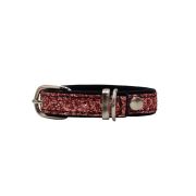 Dog Collar with Glitter Fabric 2,5cm, Strap, and Neoprene Lining – KI01013/50/25/CO/01