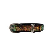 Dog Collar with Glitter Fabric 2,5cm, Strap, and Neoprene Lining – KI01013/50/25/GO/01