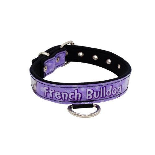 Dog Collar with Vinyl Print and Neoprene Lining (French Bulldog) – KI01017/40/20/P4/01