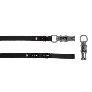 Braided leather guide made from genuine leather, 5mm thick – OD01001/150/20/BK/00/K09