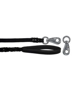 Braided leather guide made from genuine leather, 5mm thick, featuring leather backing - OD01002/100/20/BK/01/K05