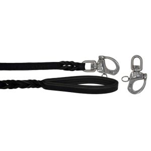 Braided leather guide made from genuine leather, 5mm thick, featuring leather backing – OD01002/100/20/BK/01/K10