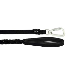 Braided leather guide made from genuine leather, 5mm thick, featuring leather backing – OD01002/100/20/BK/01/K14