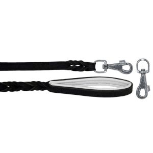 Braided leather guide made from genuine leather, 5mm thick, featuring leather backing – OD01002/100/20/BK/02/K03