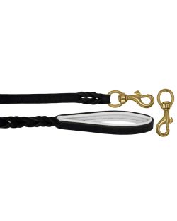 Braided leather guide made from genuine leather, 5mm thick, featuring leather backing - OD01002/100/20/BK/02/K04