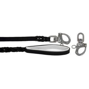 Braided leather guide made from genuine leather, 5mm thick, featuring leather backing – OD01002/100/20/BK/02/K10