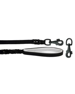 Braided leather guide made from genuine leather, 5mm thick, featuring leather backing - OD01002/100/20/BK/02/K13