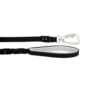 Braided leather guide made from genuine leather, 5mm thick, featuring leather backing – OD01002/100/20/BK/02/K14