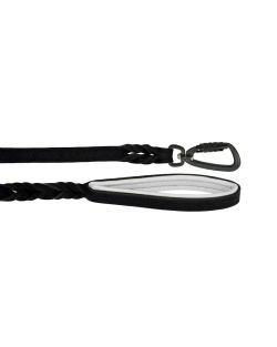 Correa trenzada de cuero auténtico de 5 mm de grosor. Incluye forro de cuero. - OD01002/100/20/BK/02/K15