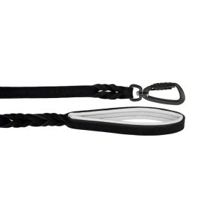 Braided leather guide made from genuine leather, 5mm thick, featuring leather backing – OD01002/100/20/BK/02/K15