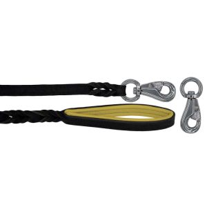 Braided leather guide made from genuine leather, 5mm thick, featuring leather backing – OD01002/100/20/BK/06/K05