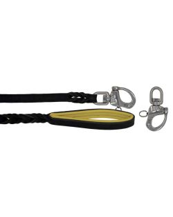 Braided leather guide made from genuine leather, 5mm thick, featuring leather backing - OD01002/100/20/BK/06/K10