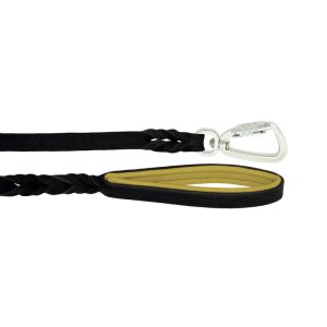 Braided leather guide made from genuine leather, 5mm thick, featuring leather backing – OD01002/100/20/BK/06/K14