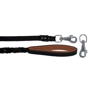 Braided leather guide made from genuine leather, 5mm thick, featuring leather backing – OD01002/100/20/BK/08/K03