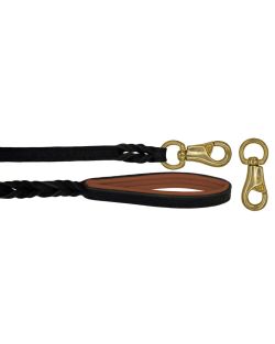 Braided leather guide made from genuine leather, 5mm thick, featuring leather backing - OD01002/100/20/BK/08/K06