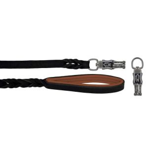 Braided leather guide made from genuine leather, 5mm thick, featuring leather backing – OD01002/100/20/BK/08/K09