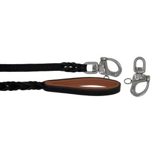 Braided leather guide made from genuine leather, 5mm thick, featuring leather backing – OD01002/100/20/BK/08/K10