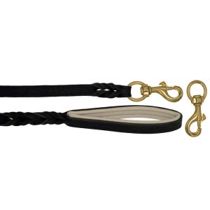 Braided leather guide made from genuine leather, 5mm thick, featuring leather backing – OD01002/100/20/BK/09/K04