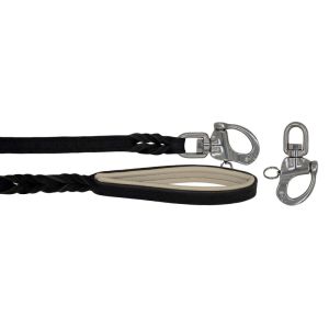 Braided leather guide made from genuine leather, 5mm thick, featuring leather backing – OD01002/100/20/BK/09/K10