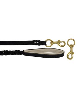 Braided leather guide made from genuine leather, 5mm thick, featuring leather backing - OD01002/100/20/BK/09/K11