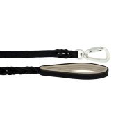 Braided leather guide made from genuine leather, 5mm thick, featuring leather backing – OD01002/100/20/BK/09/K14