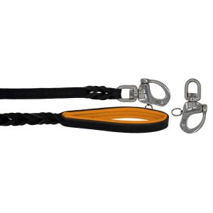 Braided leather guide made from genuine leather, 5mm thick, featuring leather backing – OD01002/100/20/BK/11/K10