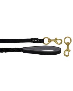 Braided leather guide made from genuine leather, 5mm thick, featuring leather backing - OD01002/100/20/BK/12/K11