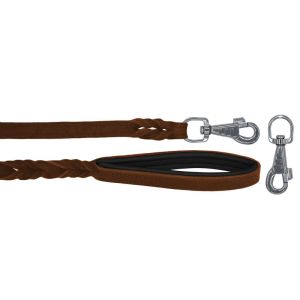 Braided leather guide made from genuine leather, 5mm thick, featuring leather backing – OD01002/100/20/BR/01/K03