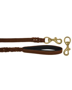 Braided leather guide made from genuine leather, 5mm thick, featuring leather backing - OD01002/100/20/BR/01/K04