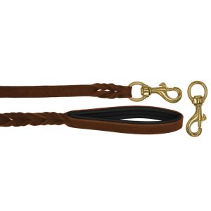 Braided leather guide made from genuine leather, 5mm thick, featuring leather backing – OD01002/100/20/BR/01/K04