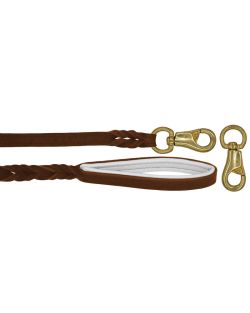 Correa trenzada de cuero auténtico de 5 mm de grosor. Incluye forro de cuero. - OD01002/100/20/BR/02/K06