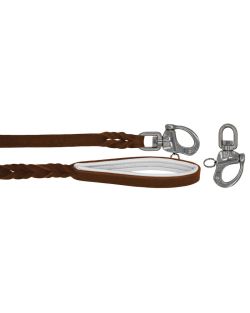 Correa trenzada de cuero auténtico de 5 mm de grosor. Incluye forro de cuero. - OD01002/100/20/BR/02/K10