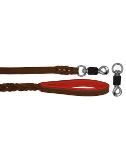 Braided leather guide made from genuine leather, 5mm thick, featuring leather backing - OD01002/100/20/BR/04/K07