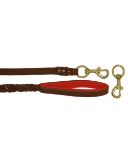 Correa trenzada de cuero auténtico de 5 mm de grosor. Incluye forro de cuero. - OD01002/100/20/BR/04/K11