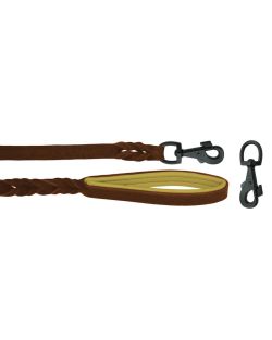 Braided leather guide made from genuine leather, 5mm thick, featuring leather backing - OD01002/100/20/BR/06/K13