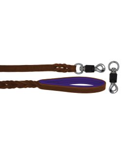 Braided leather guide made from genuine leather, 5mm thick, featuring leather backing - OD01002/100/20/BR/07/K07