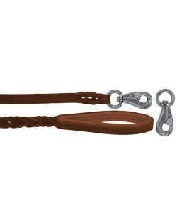Correa trenzada de cuero auténtico de 5 mm de grosor. Incluye forro de cuero. - OD01002/100/20/BR/08/K05
