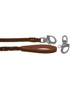 Correa trenzada de cuero auténtico de 5 mm de grosor. Incluye forro de cuero. - OD01002/100/20/BR/08/K10