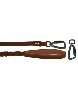 Correa trenzada de cuero auténtico de 5 mm de grosor. Incluye forro de cuero. - OD01002/100/20/BR/08/K15