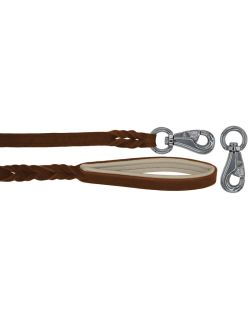 Braided leather guide made from genuine leather, 5mm thick, featuring leather backing - OD01002/100/20/BR/09/K05