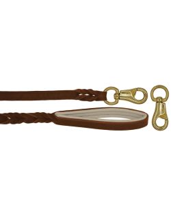 Correa trenzada de cuero auténtico de 5 mm de grosor. Incluye forro de cuero. - OD01002/100/20/BR/09/K06