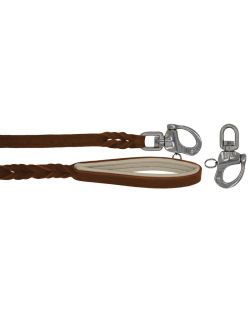 Correa trenzada de cuero auténtico de 5 mm de grosor. Incluye forro de cuero. - OD01002/100/20/BR/09/K10