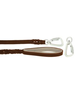 Braided leather guide made from genuine leather, 5mm thick, featuring leather backing - OD01002/100/20/BR/09/K14