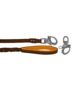Braided leather guide made from genuine leather, 5mm thick, featuring leather backing - OD01002/100/20/BR/11/K10