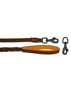 Braided leather guide made from genuine leather, 5mm thick, featuring leather backing - OD01002/100/20/BR/11/K13