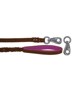 Braided leather guide made from genuine leather, 5mm thick, featuring leather backing - OD01002/100/20/BR/13/K05